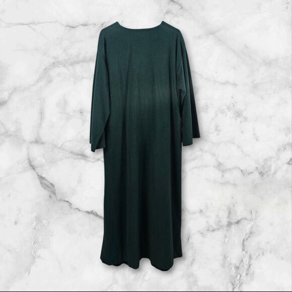 Vtg Say-Lu Velour Front Zip Robe Embroidered Tie Front Large? Green - Picture 5 of 6